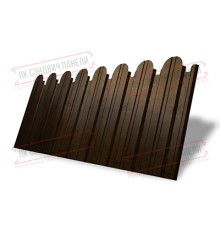 Профнастил фигурный С10 - 0,45 Окрас - Б, Двухсторонний Print Elite с пленкой Antique Wood.