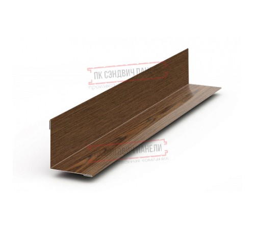 Планка угла внутреннего 115х115х2000 ECOSTEEL-МореныйДуб-0.5