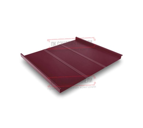 Фальц двойной стоячий Line 0,5 Satin RAL3005 красное вино с пленкой на замках