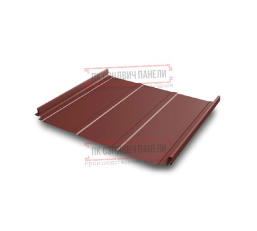 Кликфальц Pro Line 0,5 Velur20 RAL3009 оксидно-красный с пленкой на замках