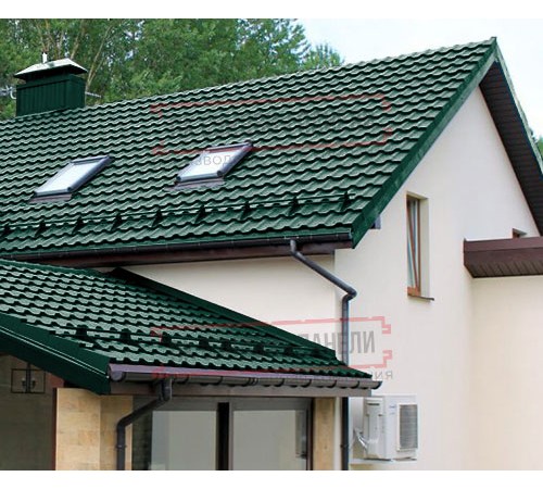 Металлочерепица Квинта плюс 3D RAL6005 Drap-0,45