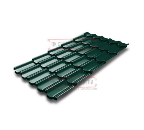 Металлочерепица Квинта плюс 3D RAL6005 Velur 20-0,5
