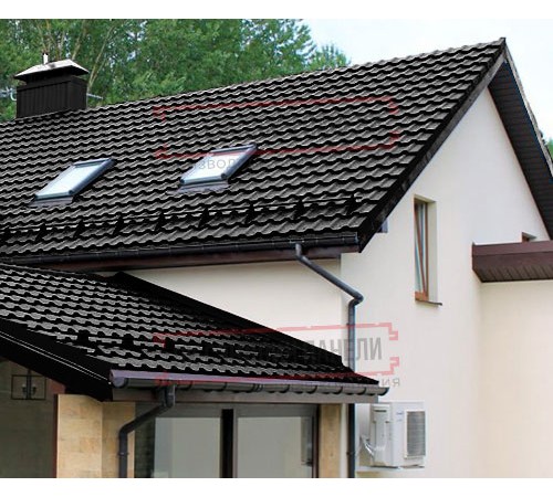 Металлочерепица Квинта плюс 3D RAL9005 Drap-0,45
