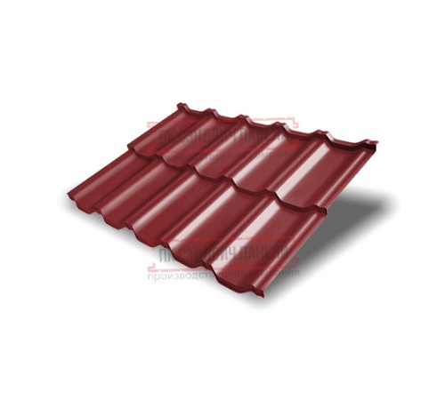 Металлочерепица модульная Квинта Uno 3D RAL3011 Satin-0,5