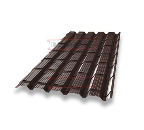 Металлочерепица Квадро профи RAL8017 Satin-0,5