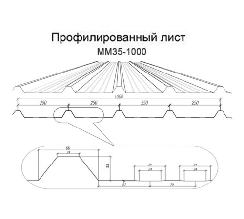 Профнастил ММ35-1000 AGNETA Copper/Copper-0.5