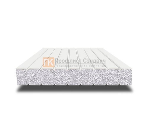 Сэндвич панели без замков с пенополистиролом, ширина 1200 мм, толщина 20 мм, 0.5/0.5, RAL9003