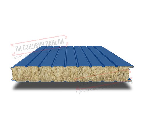 Сэндвич панели стеновые с минеральной ватой, ширина 1000 мм, толщина 20 мм, 0.5/0.5, RAL5005