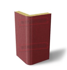 Угловая сэндвич-панель вертикальная из пенополиуретана, 0.5/0.5, ширина 1200 мм, толщина 20 мм, RAL3011
