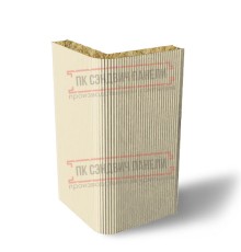 Угловая сэндвич-панель вертикальная из минеральной ваты, 0.5/0.5, ширина 1000 мм, толщина 20 мм, RAL1015