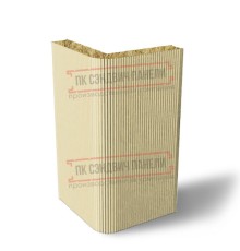 Угловая сэндвич-панель вертикальная из минеральной ваты, 0.5/0.5, ширина 1000 мм, толщина 20 мм, RAL1014
