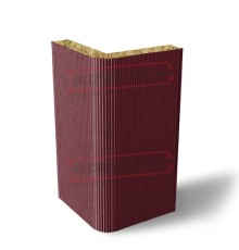 Угловая сэндвич-панель вертикальная из минеральной ваты, 0.5/0.5, ширина 1000 мм, толщина 20 мм, RAL3005
