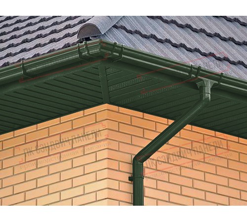 Софит металлический центральная перфорация 0,5 GreenCoat Pural BT с пленкой RR 11 темно-зеленый (RAL 6020 хромовая зелень)