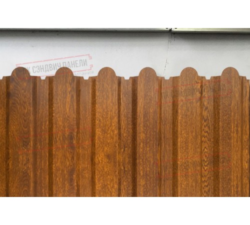 Профнастил фигурный С20 - 0,45 Окрас - Б, Print Elite Choco Wood.