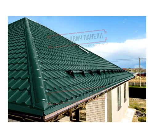 Планка конька круглого R110х2000 ПЭ-6005-0.5
