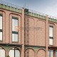 Вертикальная пожарная лестница П1-1 с площ. 800х800 ОЦ L=9100мм