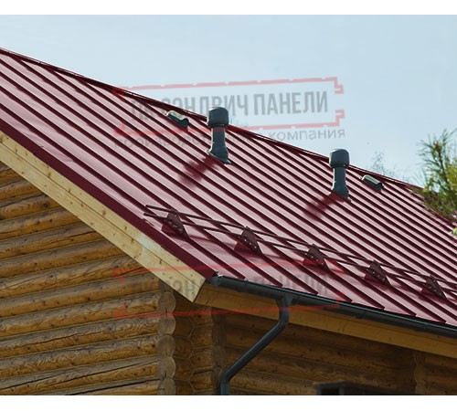 Фальц двойной стоячий Line 0,5 Velur RAL3005 красное вино с пленкой на замках