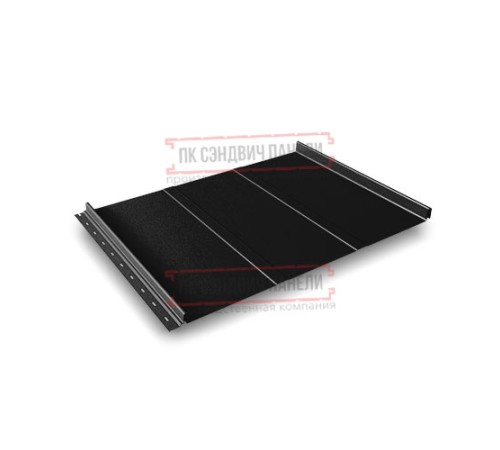 Кликфальц Line 0,5 Quarzit lite RAL9005 черный с пленкой на замках