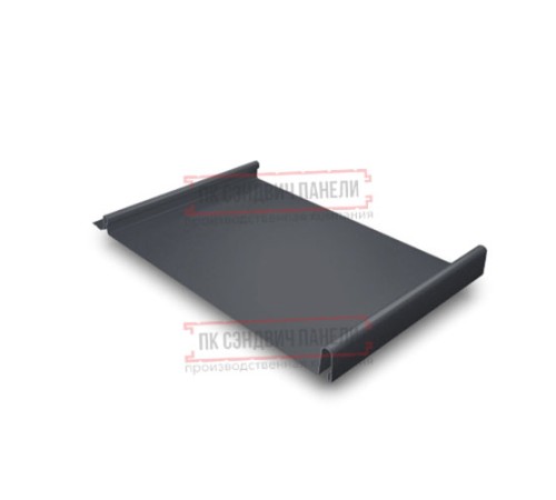 Кликфальц GL 0,5 GreenCoat Pural BT RR23 темно-серый (RAL7024 мокрый асфальт) с пленкой на замках