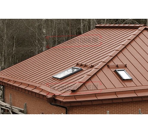 Кликфальц Pro 0,5 Satin Мatt RAL8004 терракота с пленкой на замках