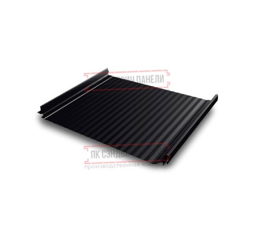 Кликфальц Pro Gofr 0,5 Rooftop Matte RAL9005 черный с пленкой на замках