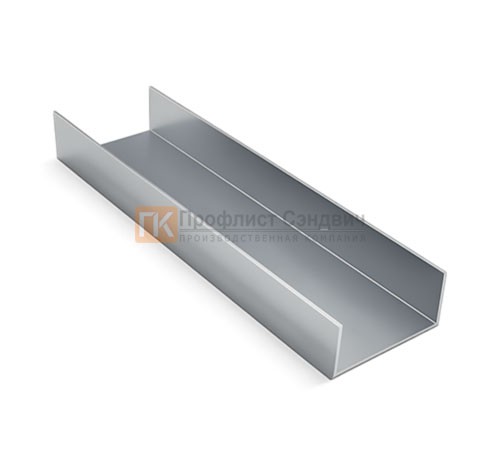 U-образный профиль 100x40x3000-1,0 мм, оцинкованный