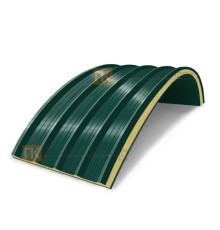 Сэндвич-панели арочные с пенополиуретаном, ширина 1200 мм, толщина 40 мм, 0.5/0.5, RAL6005