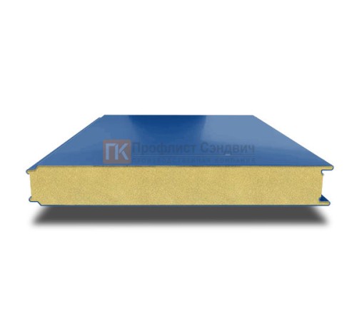 Сэндвич панели гладкие с пенополиизоциануратом, ширина 1000 мм, толщина 100 мм, 0.5/0.5, RAL5005