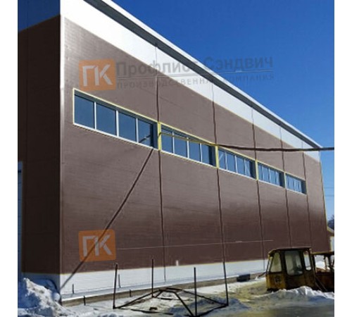 Сэндвич панели гладкие с пенополиизоциануратом, ширина 1200 мм, толщина 50 мм, 0.5/0.5, RAL8017