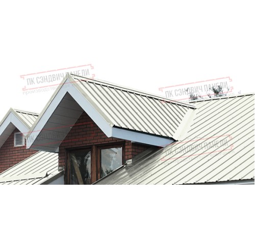 Сэндвич панели кровельные с пенополиуретаном, ширина 1000 мм, толщина 50 мм, 0.5/0.5, RAL9010
