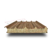 Сэндвич панели кровельные с минеральной ватой, ширина 1000 мм, толщина 30 мм, 0.5/0.5, дуб античный