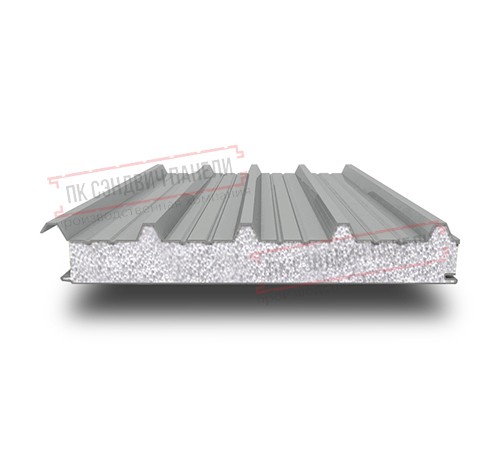 Сэндвич панели кровельные с пенополистиролом, ширина 1200 мм, толщина 10 мм, 0.5/0.5, RAL9006