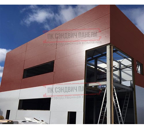 Угловая сэндвич-панель вертикальная из минеральной ваты, 0.5/0.5, ширина 1000 мм, толщина 10 мм, RAL3009