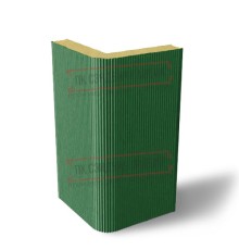 Угловая сэндвич-панель вертикальная из пенополиизоцианурата, 0.5/0.5, ширина 1200 мм, толщина 20 мм, RAL6002