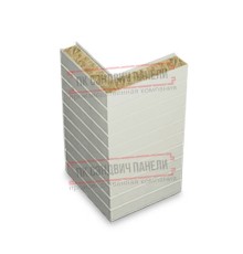 Горизонтальная угловая сэндвич-панель из минеральной ваты, ширина 1200мм, толщина 180мм, 0.5/0.5, RAL9002