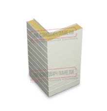 Горизонтальная угловая сэндвич-панель из пенополиизоцианурата, ширина 1200мм, толщина 220мм, 0.5/0.5, RAL9002