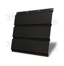 Софит металлический без перфорации 0,5 Quarzit lite с пленкой RAL 9005 черный