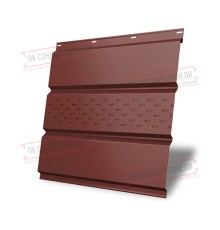 Софит металлический центральная перфорация 0,5 GreenCoat Pural matt с пленкой RR 29 красный (RAL 3009 оксидно-красный)