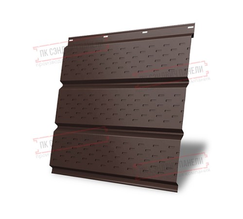 Софит металлический полная перфорация 0,5 Rooftop Matte с пленкой RAL 8017 шоколад