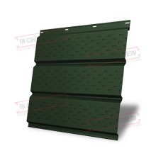 Софит металлический полная перфорация 0,5 GreenCoat Pural BT с пленкой RR 11 темно-зеленый (RAL 6020 хромовая зелень)