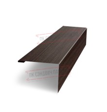 Нащельник (для калиток и ворот) 25х35 жалюзи Milan, Tokyo, Palermo 0,45 Print Elite Coffee wood (L1,68)