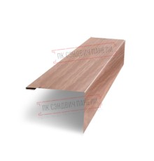 Нащельник (для калиток и ворот) 25х35 жалюзи Milan, Tokyo, Palermo 0,45 Print Elite White wood (L1,68)