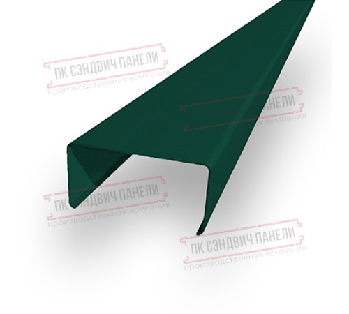 Декоративная планка П - 60х30, двухсторонний ПЭ, Ral 6005 - 0,5мм