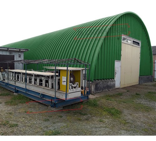 Профнастил H112ПГ-0.75, для бескаркасных ангаров, Полиэстер RAL 6002